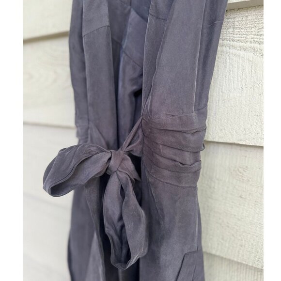 Sunner Black Silk Halter Dress Size 4 Ruffle Front Cocktail Party - Picture 5 of 9